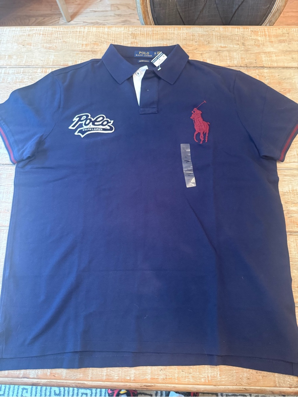 Polo by Ralph Lauren Men’s Navy Polo Shirt with Red Logo